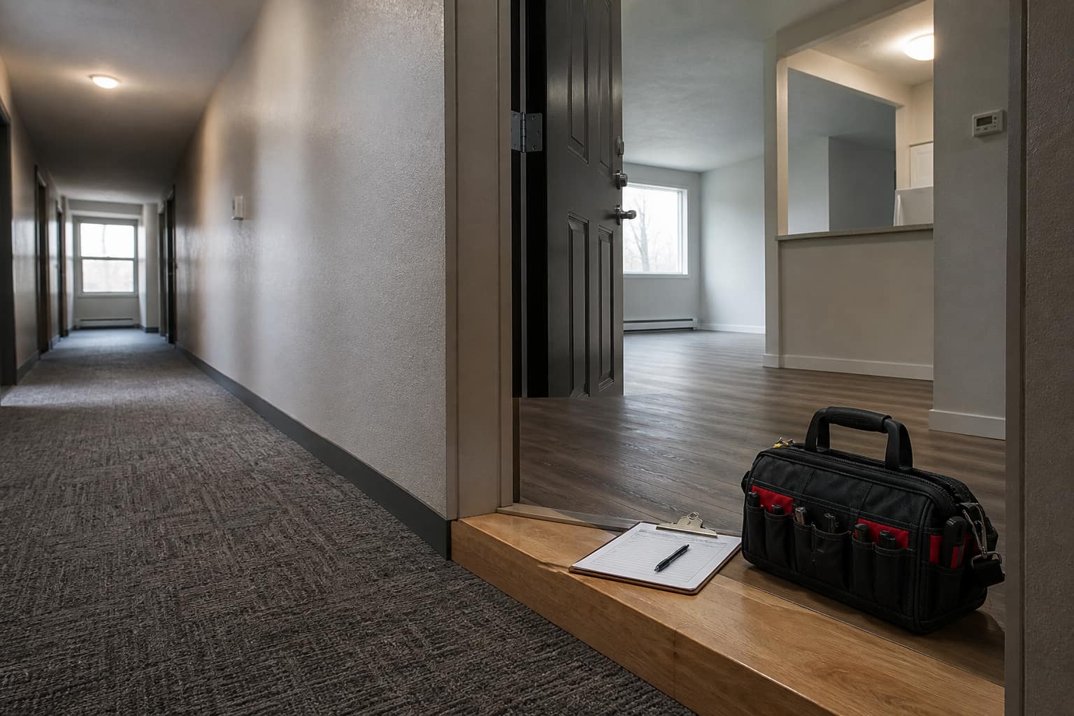 Residential property suggesting maintenance and turnover readiness